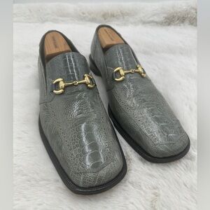 David Eden Ostrich Leg Horse Bit‎ Loafers Men’s Dress shoes 10.5